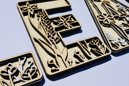 3D Floral Alphabet Letters